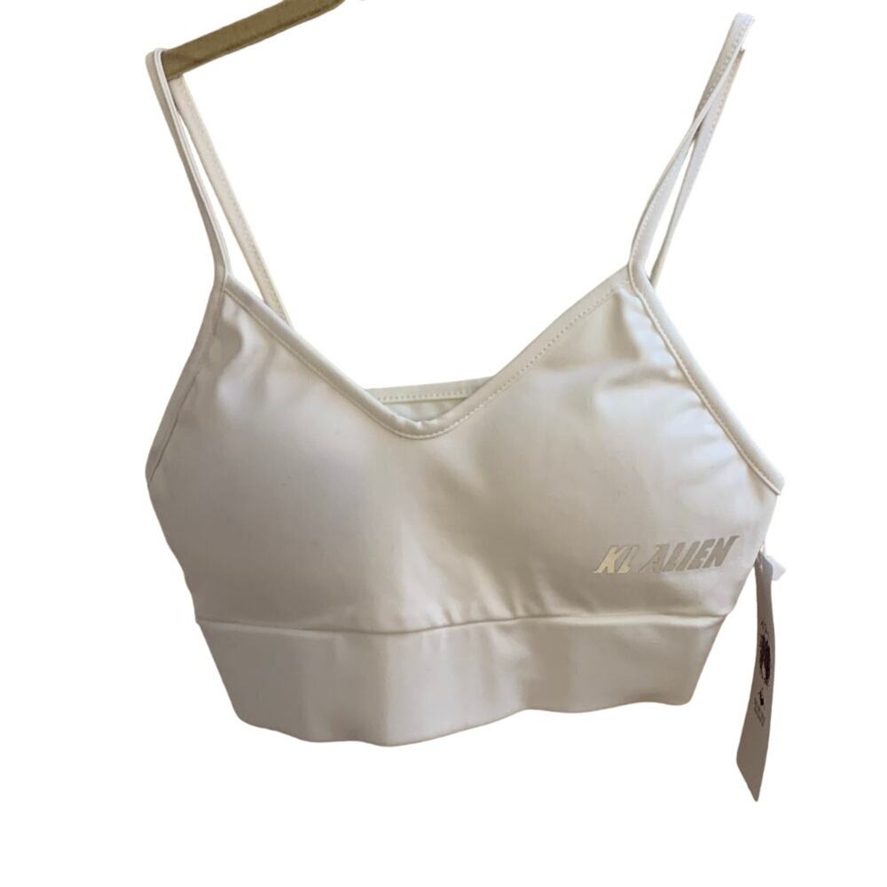 KL Alien White Sports Bra Sz S NWT